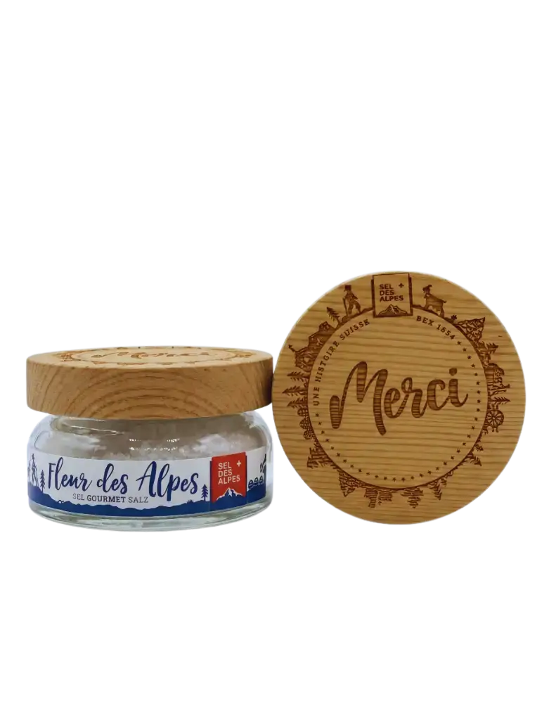 SEL DES ALPES Fleur des Alpes Lärchenholz Merci  85g